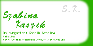 szabina kaszik business card